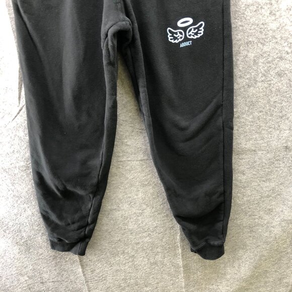 Fly Angel Art Jogger Sweatpants Womens M Black 100% Cotton Fleece Black - Picture 4 of 11
